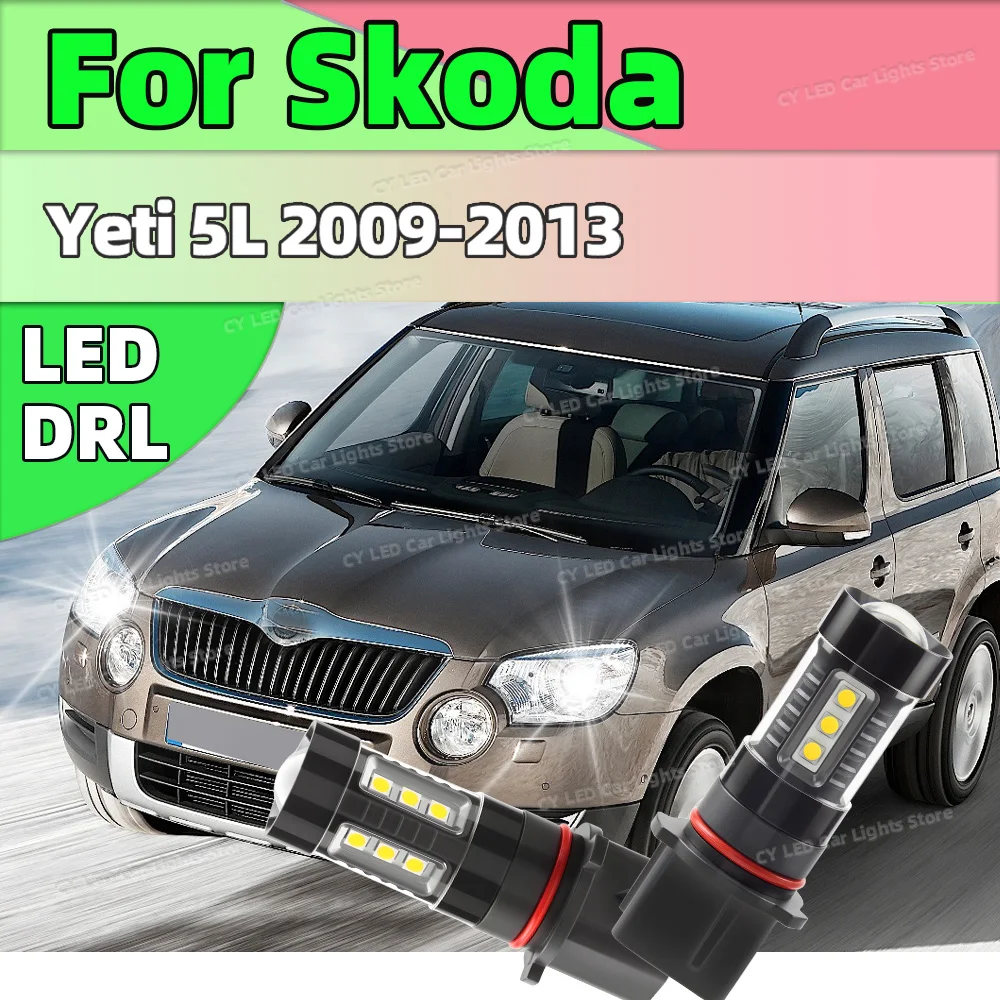 2 stücke DRL Lampe P13W Canbus Led-lampen Tagfahrlicht 6000 Karat Weiß Für Skoda Yeti 5L 2009 2010 2011 2012 2013 Stecker und Spielen