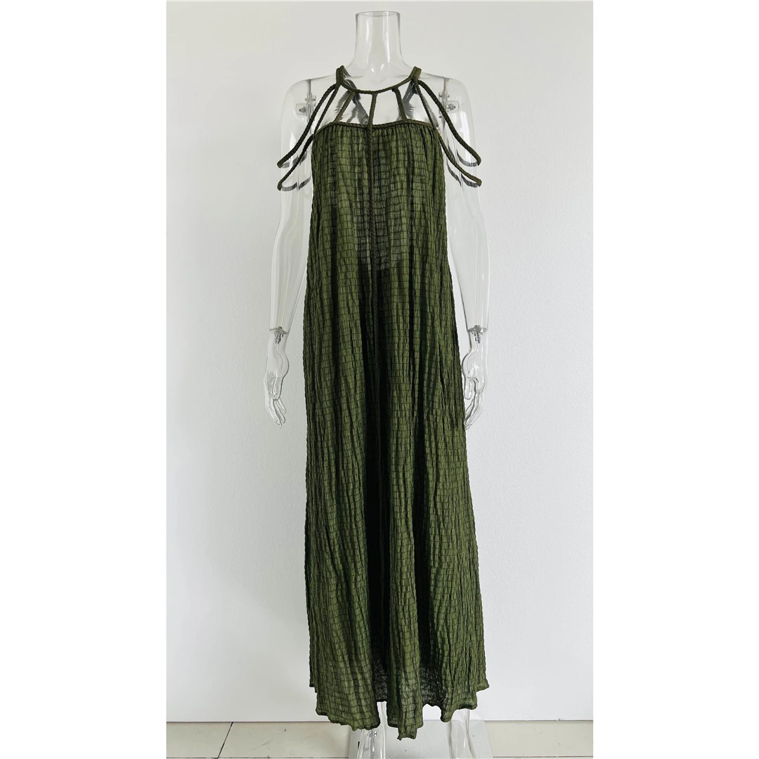 5 Farben, rückenfreies, ausgestelltes, gehäkeltes, gestricktes Tunika-Strandkleid, Strandkleid, Strandmode, Damen, V5429 – Detail 28