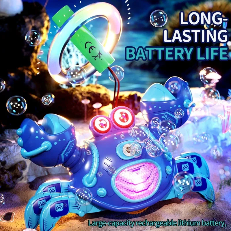 JJRC New Q227 Multi-function RC Machine Crab 2.4G Remote Control Bubble Machine Spray Colorful Lights Toys Children's Christmas