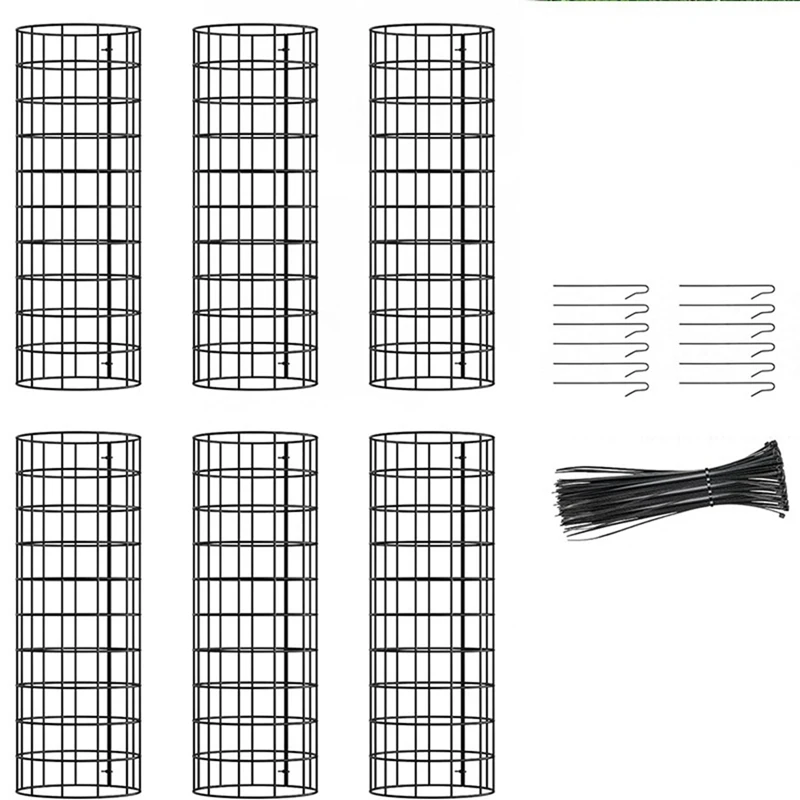 

Защита для ствола дерева, 6 упаковок, защита для растений с застежкой-молнией и металлическими стойками, прочная защитная клетка для сада