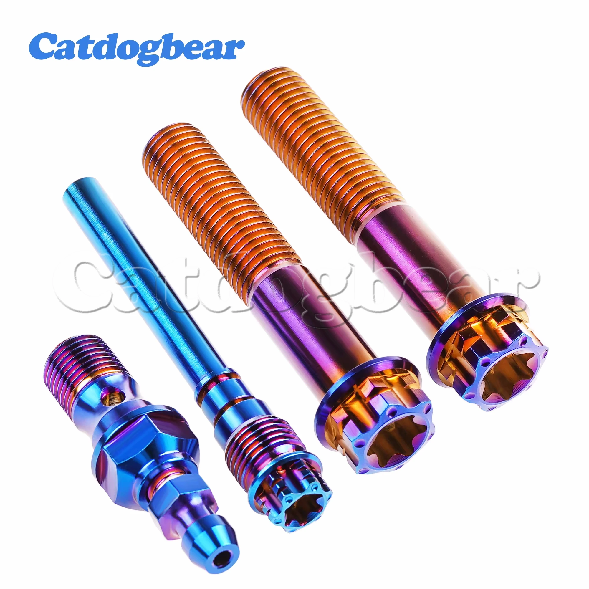 Catdogbear 4PCS Alloy Bolt Flower Head Screw Water Bird Brake Ppin Motorcycle Oil Pan Disc Brake Bolt Caliper Guide Pin Set