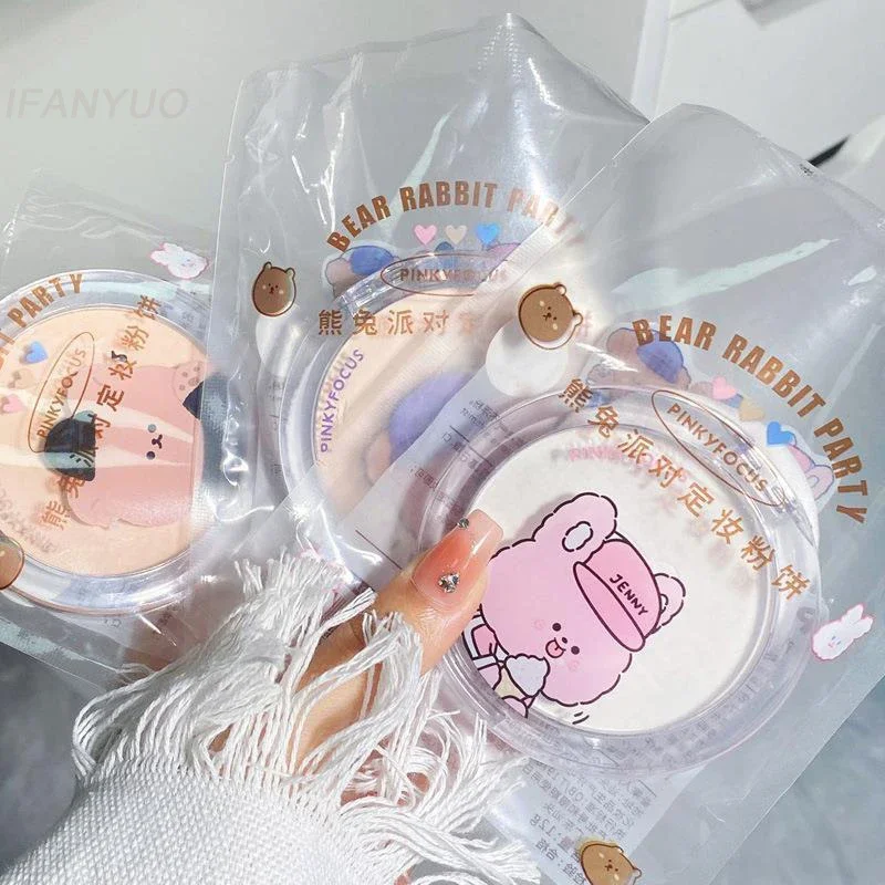 بودرة مكياج غير لامعة للتحكم في زيت الوجه، بودرة ضغط مرطبة طبيعية لتفتيح لون البشرة، مقاومة للماء، بودرة سائبة تدوم طويلاً