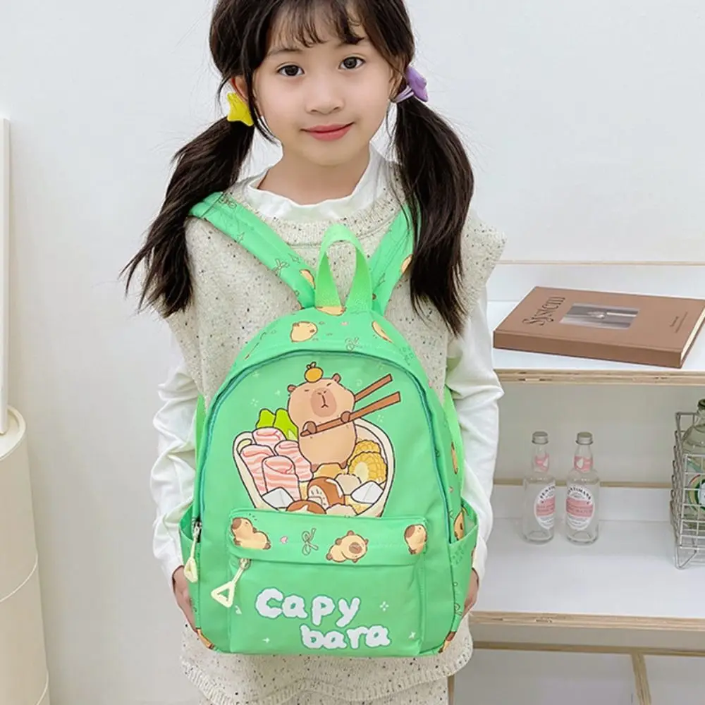 New Nylon Backpack Capybara Lightweight Schoolbag Large Capacity Waterproof Rucksack School Office
