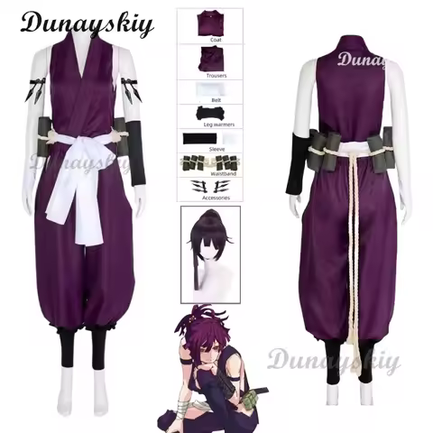 Anime Jigokuraku Yuzuriha Purple Cosplay Costume Wig Hells Paradise Kunoichi Outfit Fox Sumire Uniform Halloween Party