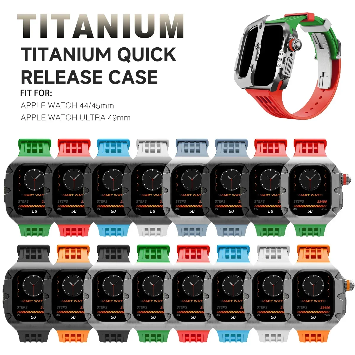 Transparent Case+Strap For Apple Watch Ultra 49MM Band Full Cover Bracelet Modification Kit For iWatch SE 9 8 7 6 5 4 45mm 44mm