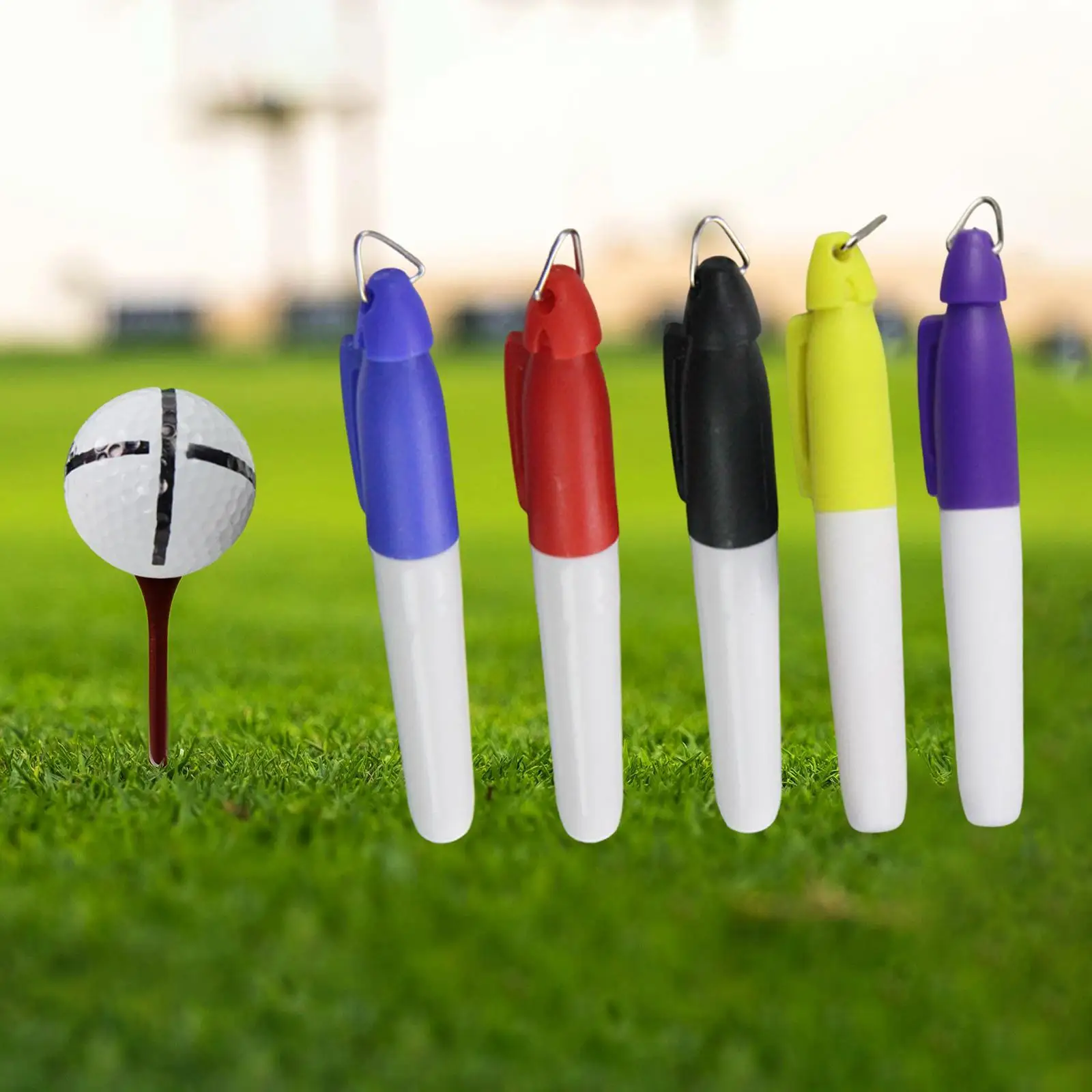 

5Pcs Golf Ball Marker Pens Balls Alignment Tool for Practice Competition, Lightweight, Durability, Golf Ball Line Marker Tool