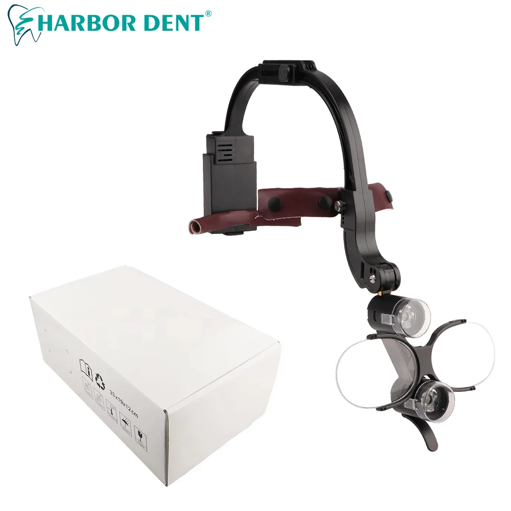 

5W Dental LED Head Light Lamp 2.5X 3.5X Dentisit Surgical Headlight Magnification Binocular Loupes With 2 Filters