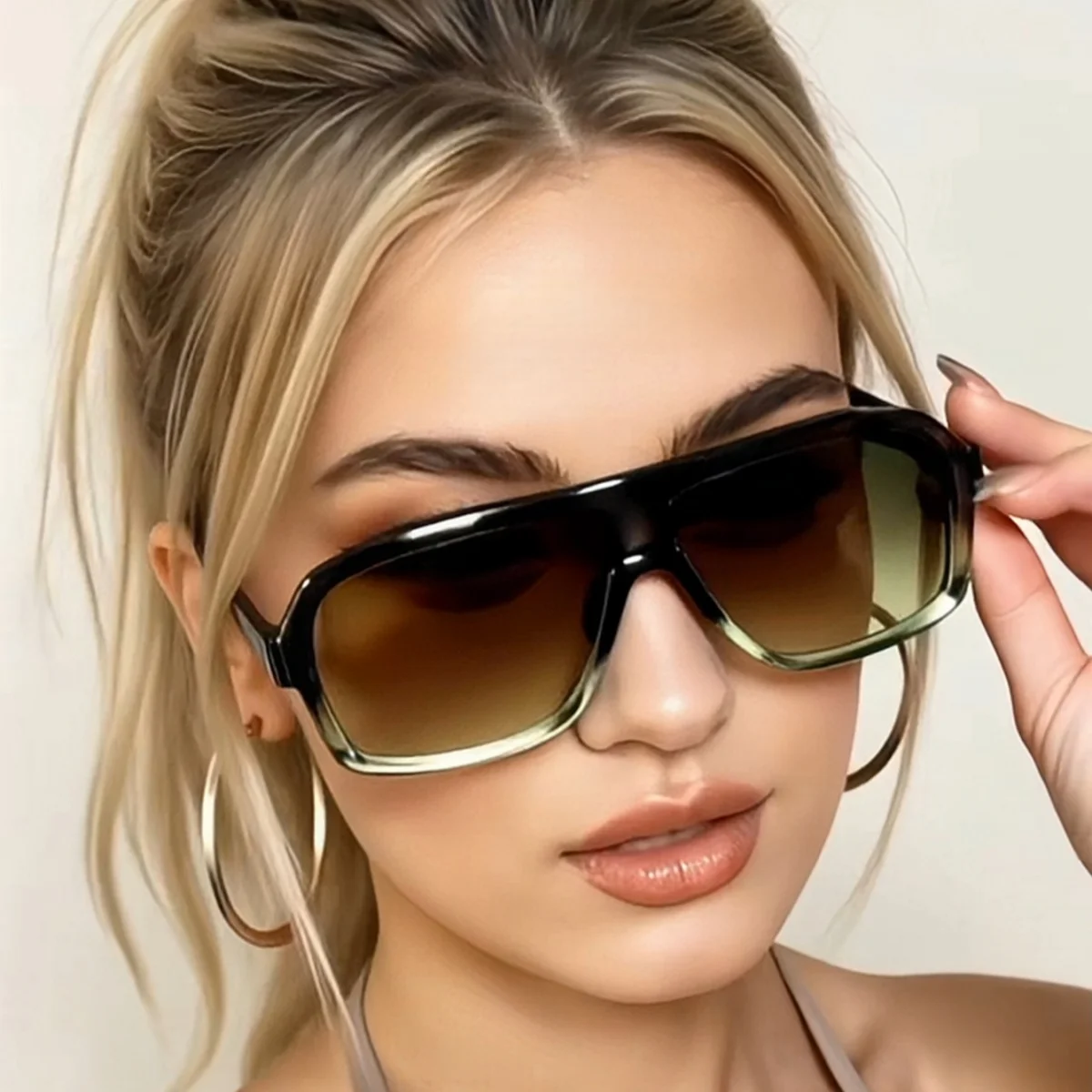 1 Stück europäische und amerikanische Retro-Sonnenbrille für Herren und Damen, trendige vielseitige Sommersonnenschutz und UV-Schutz fr