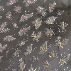 1pcs 5D Japanese 3Styles Glitter Butterfly Nail Art Stickers Kawaii Self Adhesive Nail Decorations Slider Decals DIY Accessories
