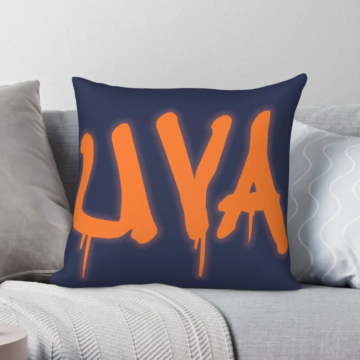 University Of Virginia Uva Drip Square Pillowcase Polyester Linen Velvet Pattern Zip Decor Pillow Case Home Cushion Case