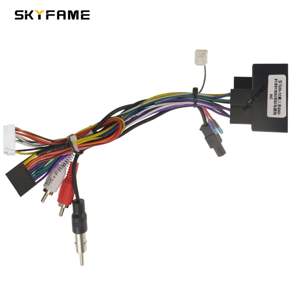 SKYFAME 16Pin Xe Dây Android Đài Cáp Xi Nhan Canbus Hộp Bộ Giải Mã Cho BMW 3 Series E90 E91 E92 M3 x1 E84 BM03.10