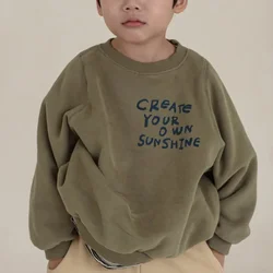 Children's Korean winter clothing new T loose casual print letter long-sleeved  baby sweater jacket