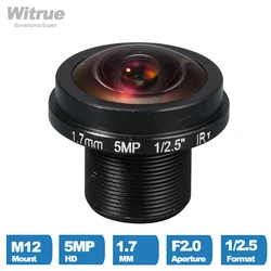 Witrue HD Fish eye  CCTV Lens 5MP 1.7MM M12*0.5  Mount 1/2.5  F2.0  180 degree for IP Security CCTV Cameras