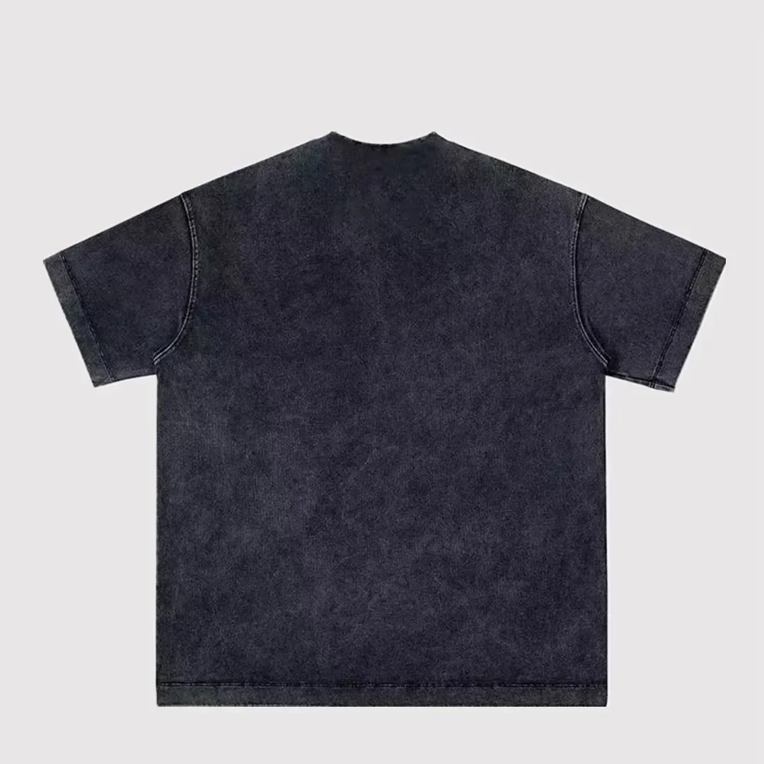 تي شيرت رجالي أمريكي بأكمام مغسولة، ملابس شارع عصرية مطبوعة على الطراز الوطني من القطن بنمط عتيق جرافيك نصف كم #4