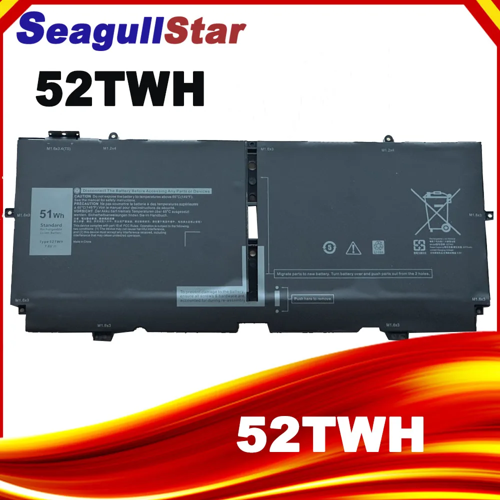 

52TWH XX3T7 Laptop Battery For Dell XPS 13 7390 9310 2-IN-1 P103G001 P103G002 X1W0D 00FDRT
