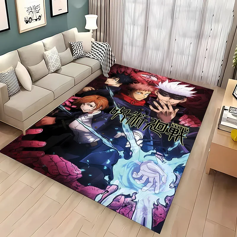 3D Jujutsu Kaisen Anime Cartoon Itadori Yuji Carpet Rug for Bedroom Living Room Home Sofa Decora,Game Large Decor Floor Mat Gift