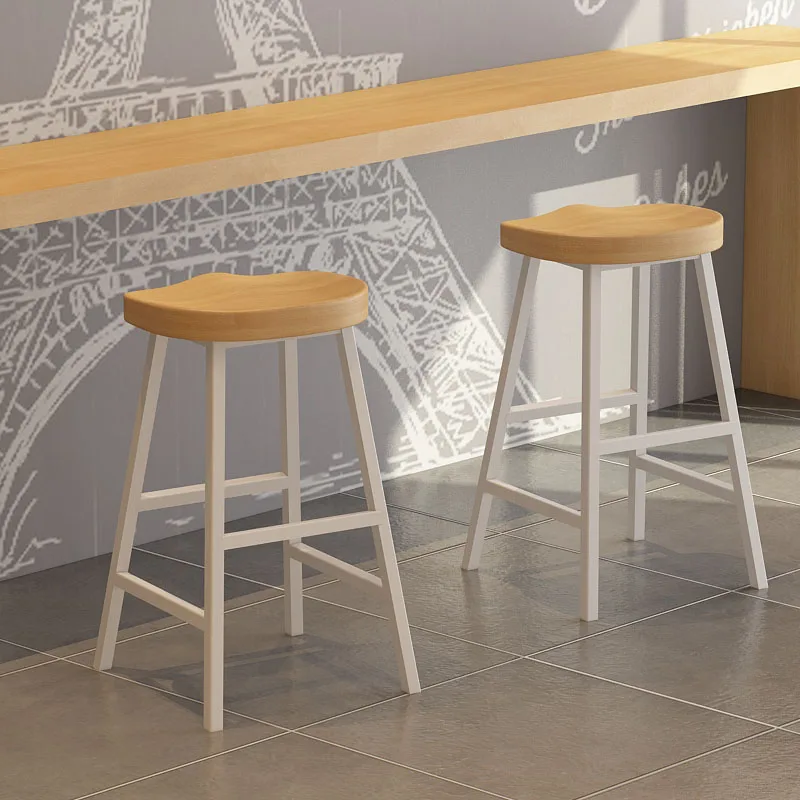 

Lazy Relaxing bar stools Minimalist Vintage Luxury Dressing Modern wooden stool silla bar Living Room Entrance Hall Furniture