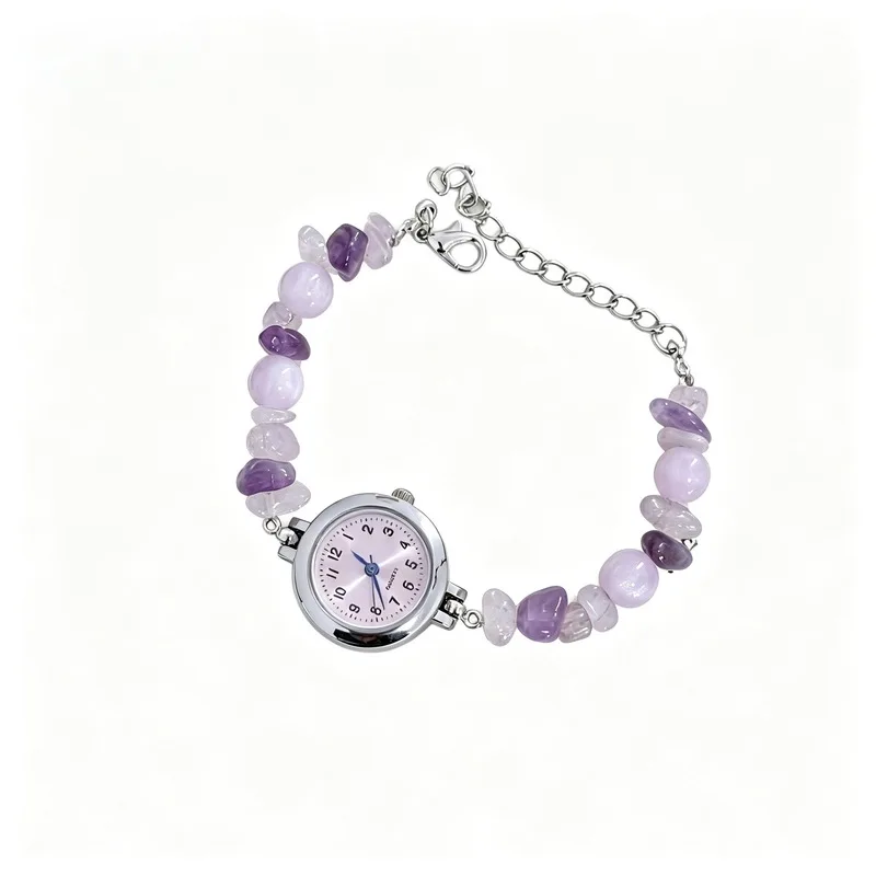 Women's Adjustable Gemstone Beaded Quartz Watch