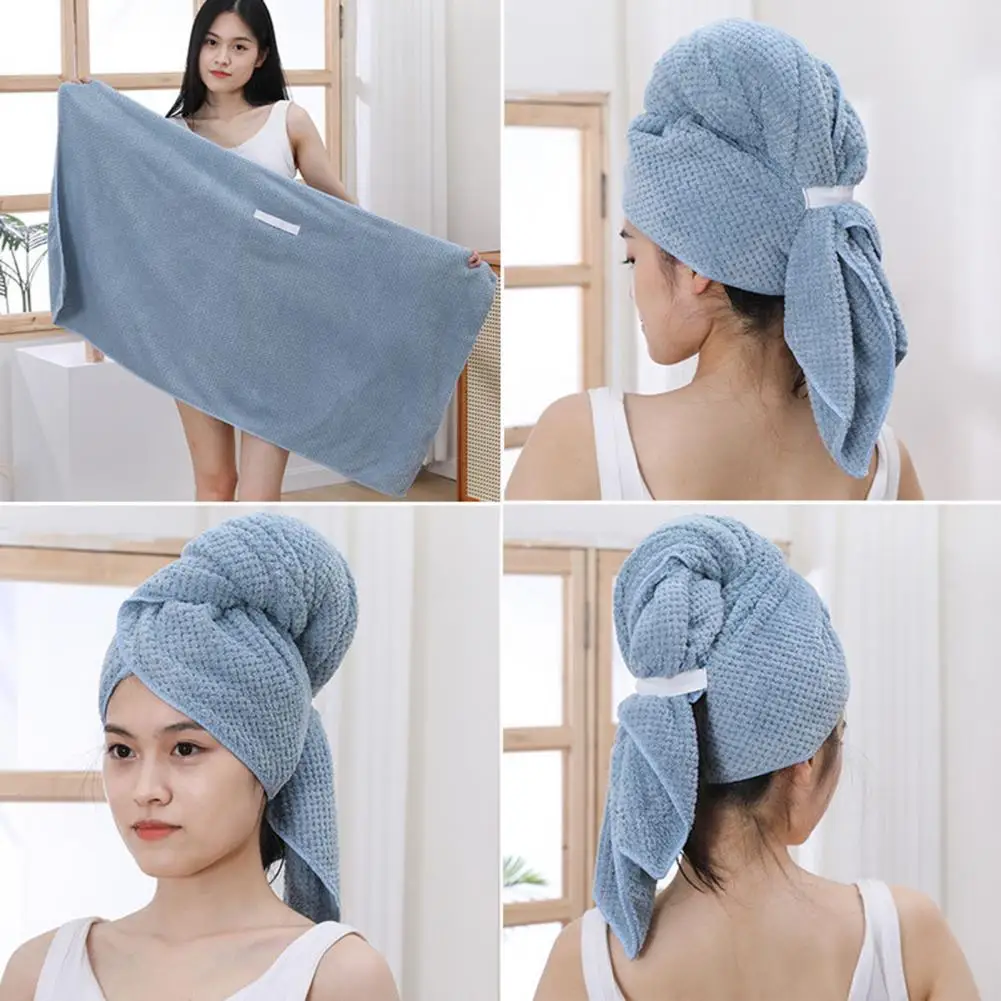 Hair Drying Towel Rapid Drying Towel Super Soft Extra Hair Towel Wrap Highly Absorbent Anti-frizz Fast Drying Elastic for Easy