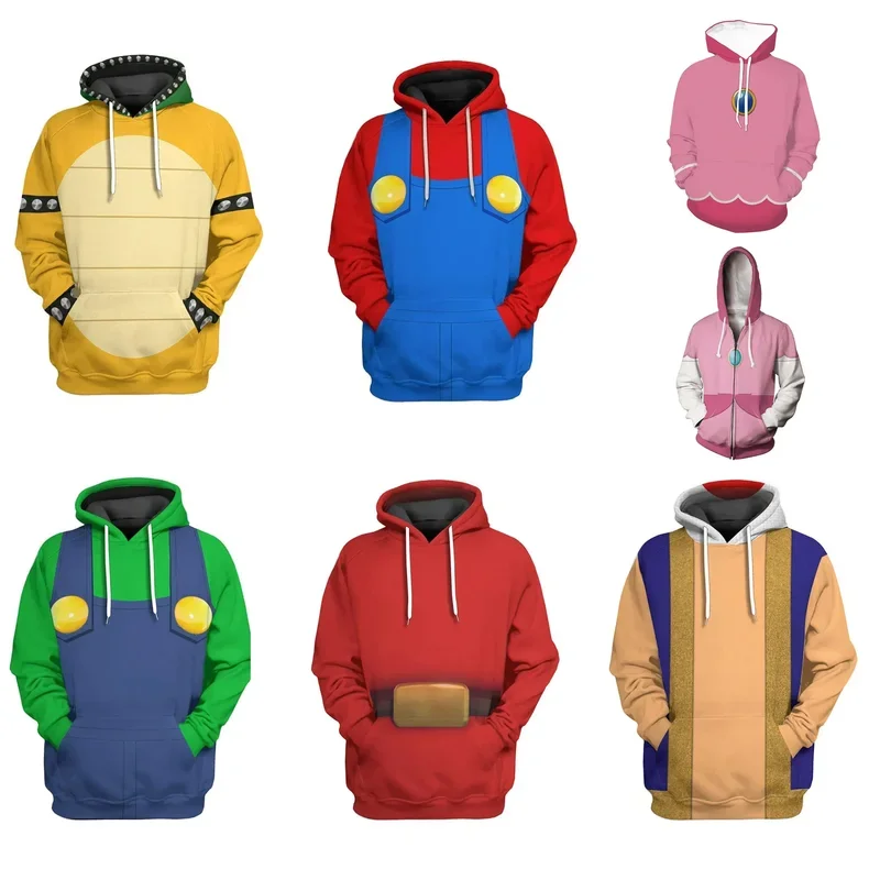 

Toad Cosplay Hoodie Adult Costume Game Movie Bros Roleplay Outfits Casual Pullover Halloween Party Clothes Disguise
