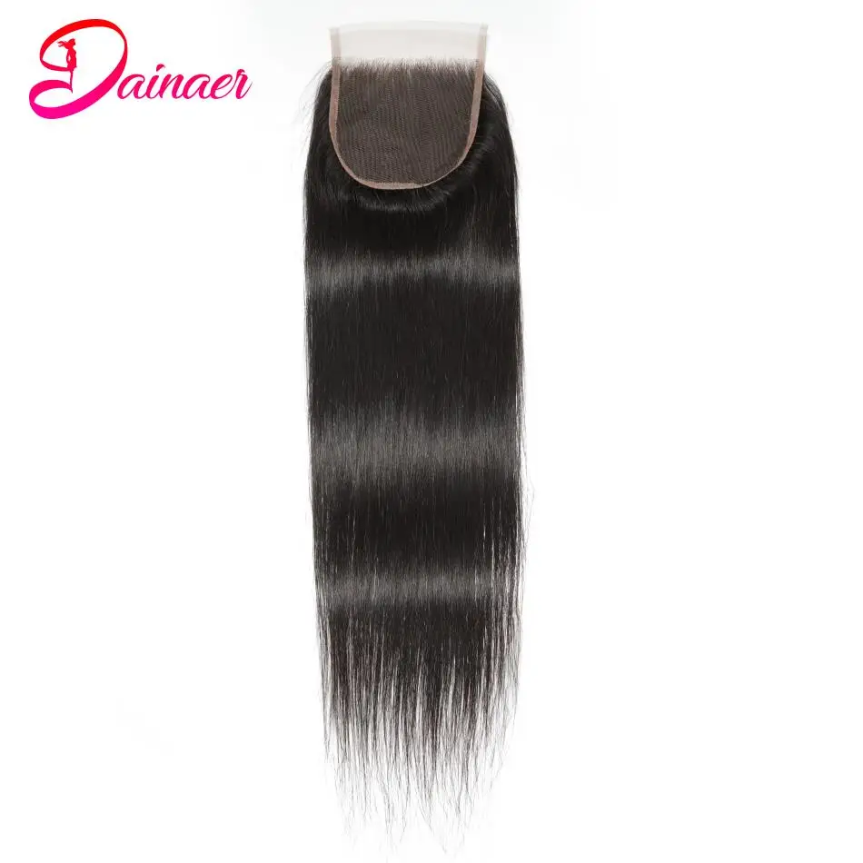 Fechamento Liso para Mulheres Negras, Cor Natural, 100% Cabelo Humano, 4x4 Lace Encerramento Apenas, Cabelo Remy, 12-22in, Vietnamita