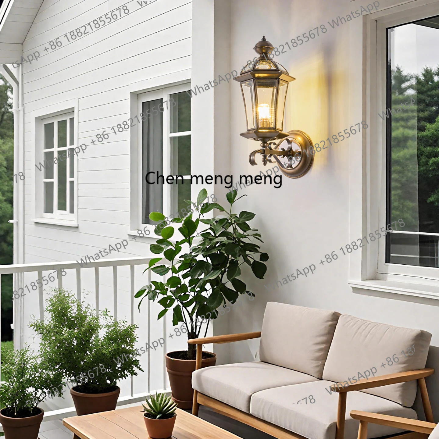 European-style all-copper outdoor wall lamp villa door waterproof courtyard balcony terrace eaves lamp