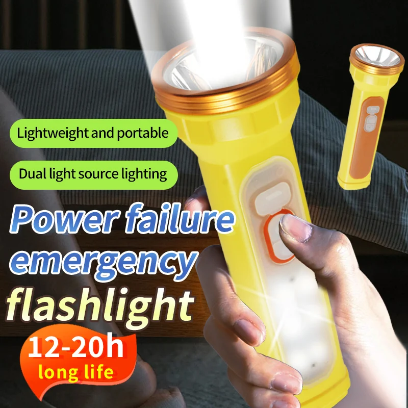 New Design Portable LED Torch Flashlight Waterproof Power Flashlight Torch Outdoor Emergency Flashlight