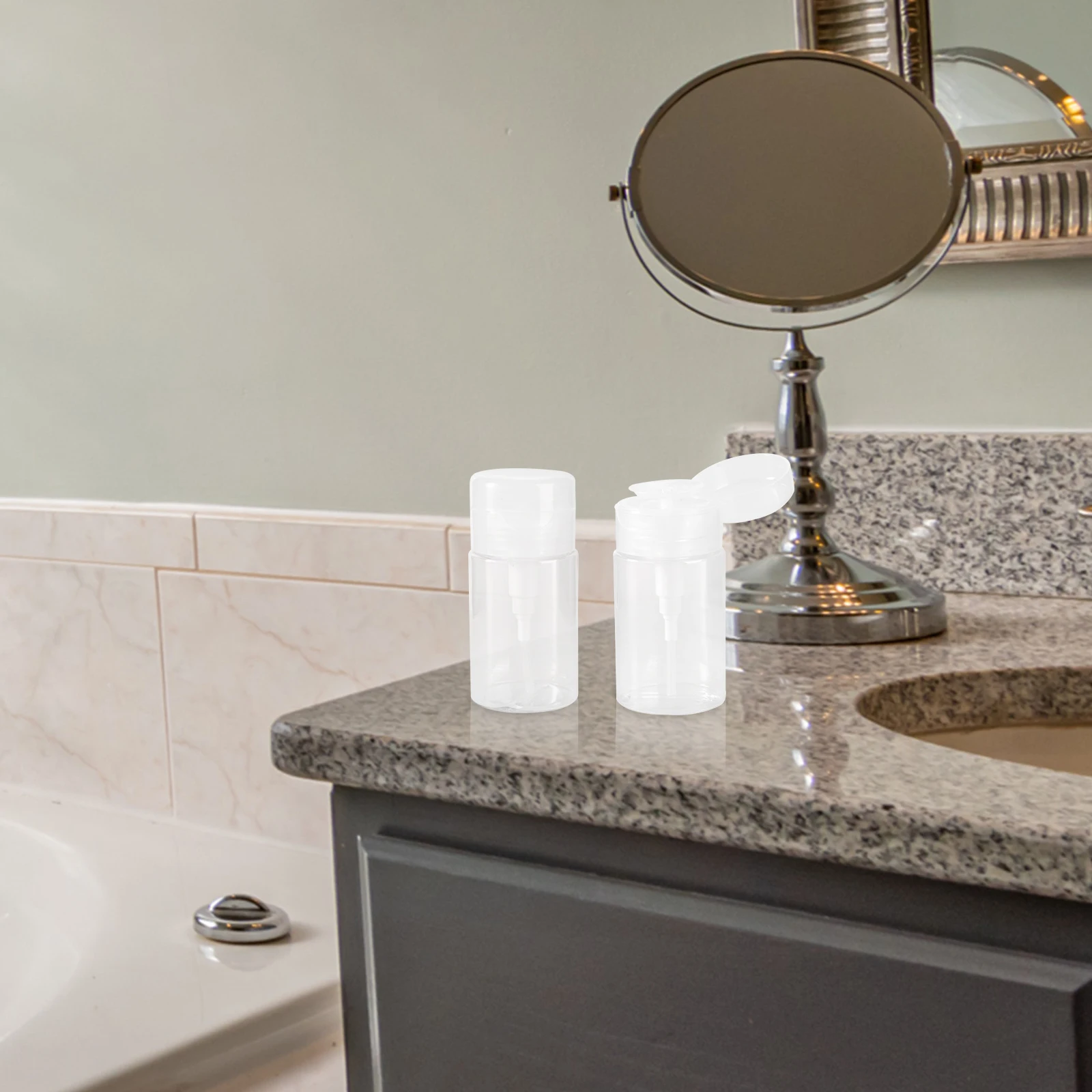 

2pcs Travel Bottle Set 100Ml Portable Lotion Container For Toner Cleansing Water Makeup Organizer Lightweight Plastic Storage