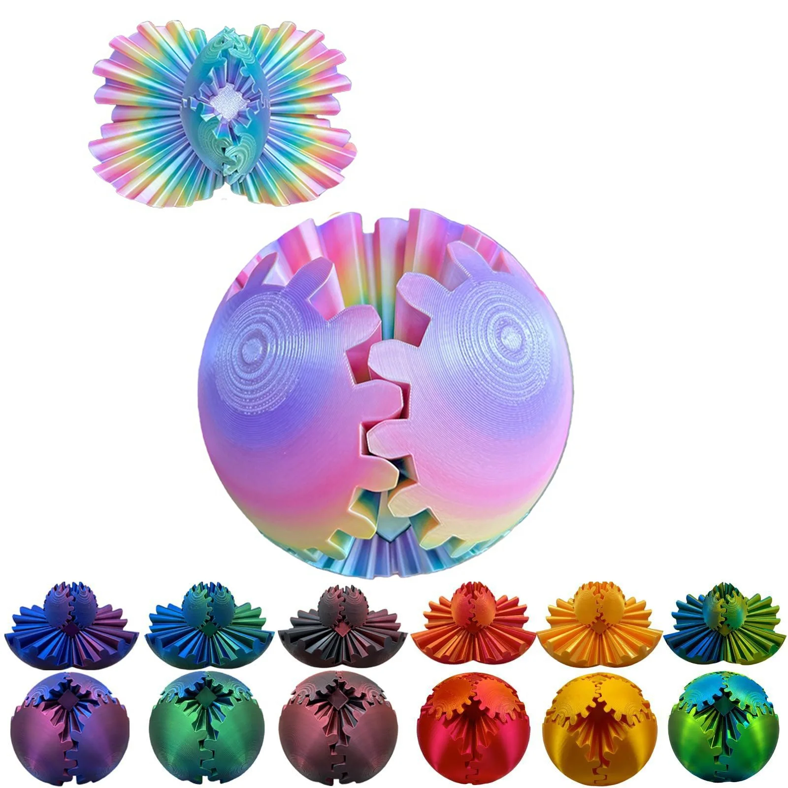 3D-Gedruckter Zahnrad-Ball, Drehender Stressabbau-Ball, Fidget-Schreibtisch-Deko, Rotierender Heimdekorations-Ball, Geschenk-Zahnrad-Spin-Ball – Detail 3