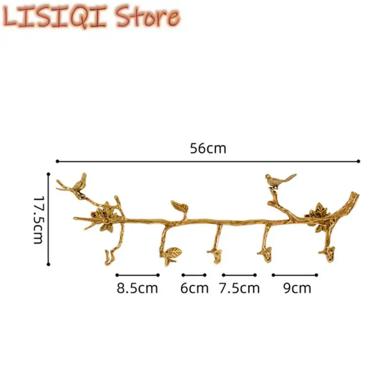 Nowy złoty uchwyt metalowy mosiężny wieszak na płaszcze złoty ptak gałęzi ozdoba do powieszenia na ścianie akcesoria do dekoracji pokoju wieszak na