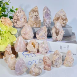 1PC Gorgeous Natural Flower Agate Flame Ornaments for Home Decor, Crystal Healing, Creative Meaningful Gift, Spiritual Inspiring