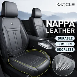 PU Leather Car Seat Covers Full Set Breathable Hole Front Seat Cushion Adjustable Back Seat Protector Waterproof Car Accessory