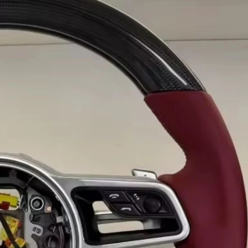 Customized Carbon Fiber Leather For Porsche CARRERA GT Macan Cayman Panamera 991 911718 Steering WheeI Car Interior Accessories