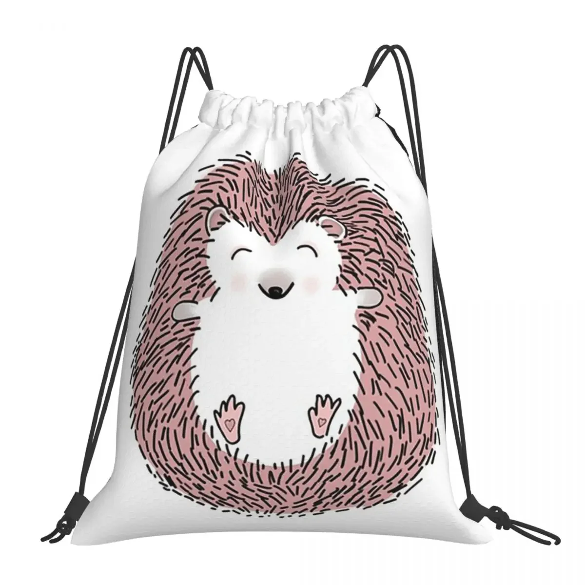 

Hedge Hug Backpacks Casual Portable Drawstring Bags Drawstring Bundle Pocket Sports Bag BookBag For Travel School