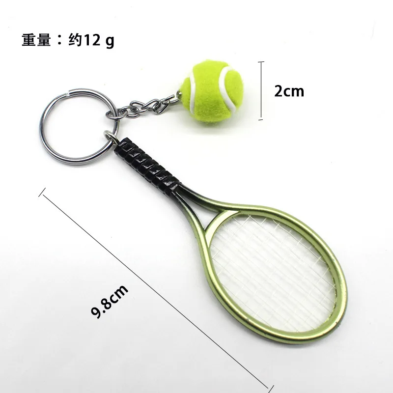 (48 Stks/partij) tennis Hanger Plastic Mini Tennisracket Sleutelhanger Trinket Sport Sleutelhanger Fan Souvenir Sleutelhangers Gift Groothandel