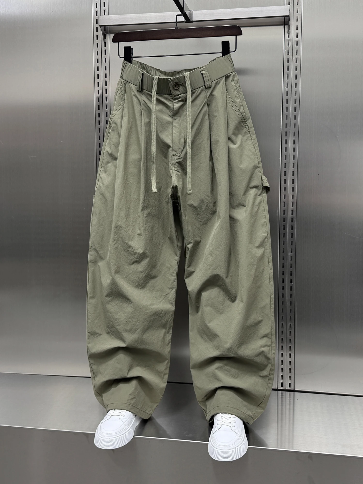 Pantalon de travail à jambes larges et fines, tendance, ample, coréen, Sle Qui, couteau droit sec, décontracté, coupe ample, pour jeunes, été