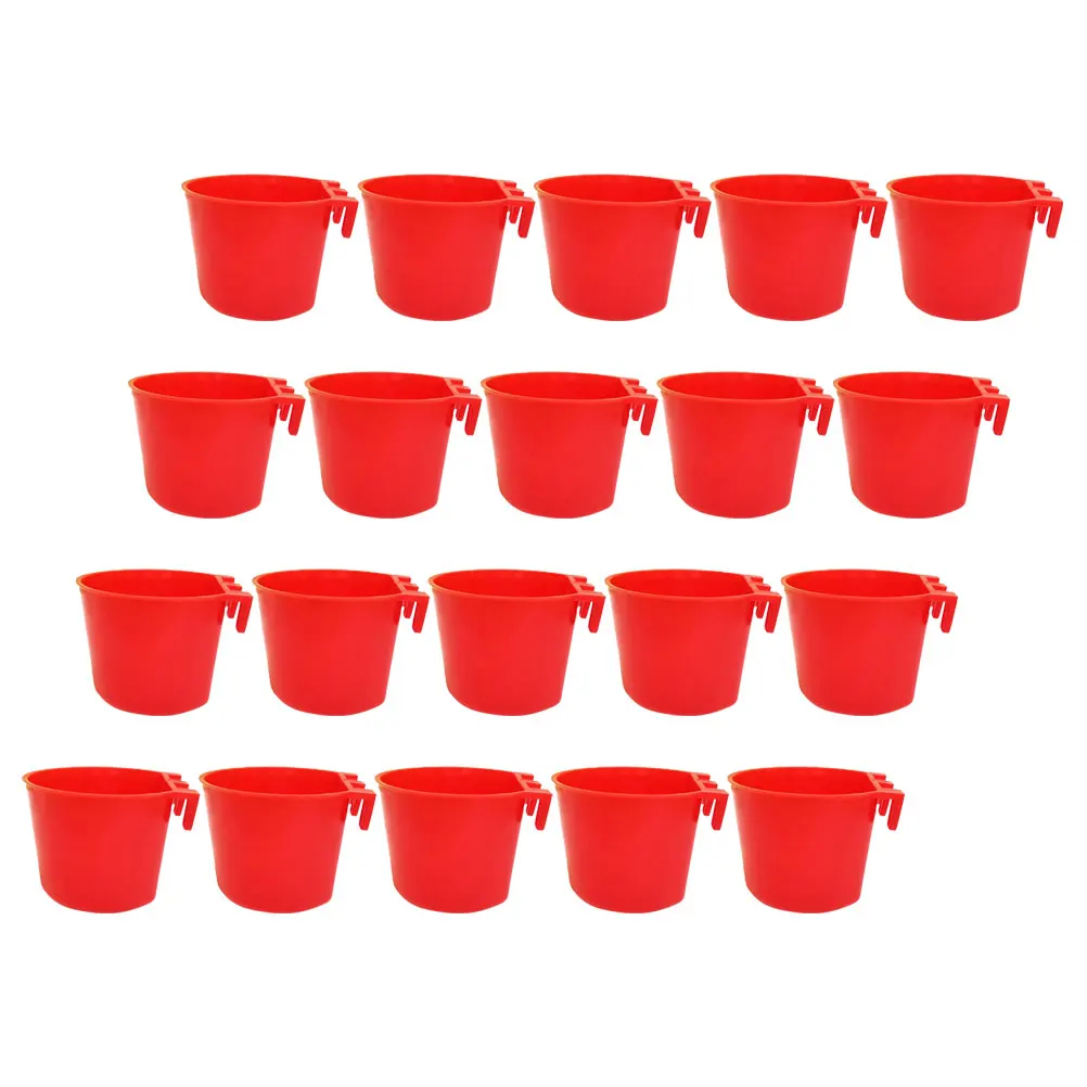 

20 Pcs Bird Cage Feeder Cups Durable Reusable Food Bowls for Birds Pigeon Chicken Supplies Accessories Plastic Bowl Water Feeder