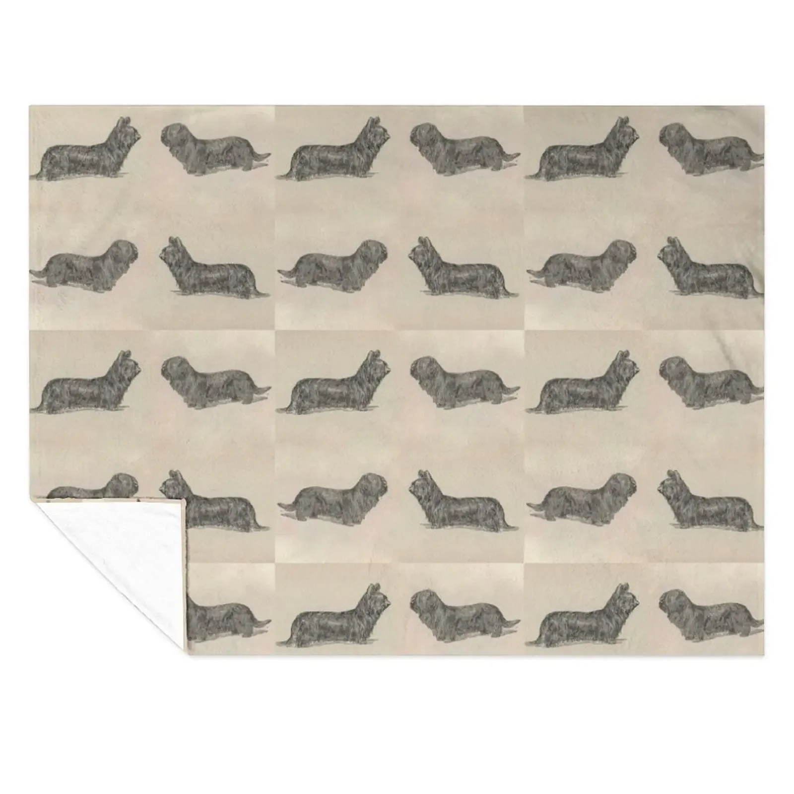 

Vintage Skye Terriers Throw Blanket Cute Sofa Throw Decorative Sofas manga Blankets