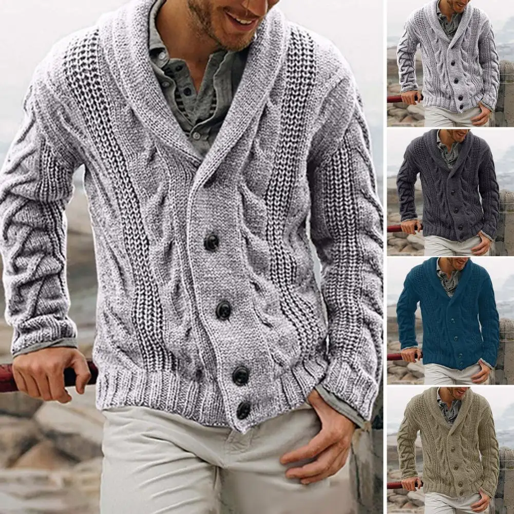 Men Sweater Jacket Versatile Men Cardigan Stylish Men's Cotton Blend Sweater Jacket for Autumn Winter Fashionable