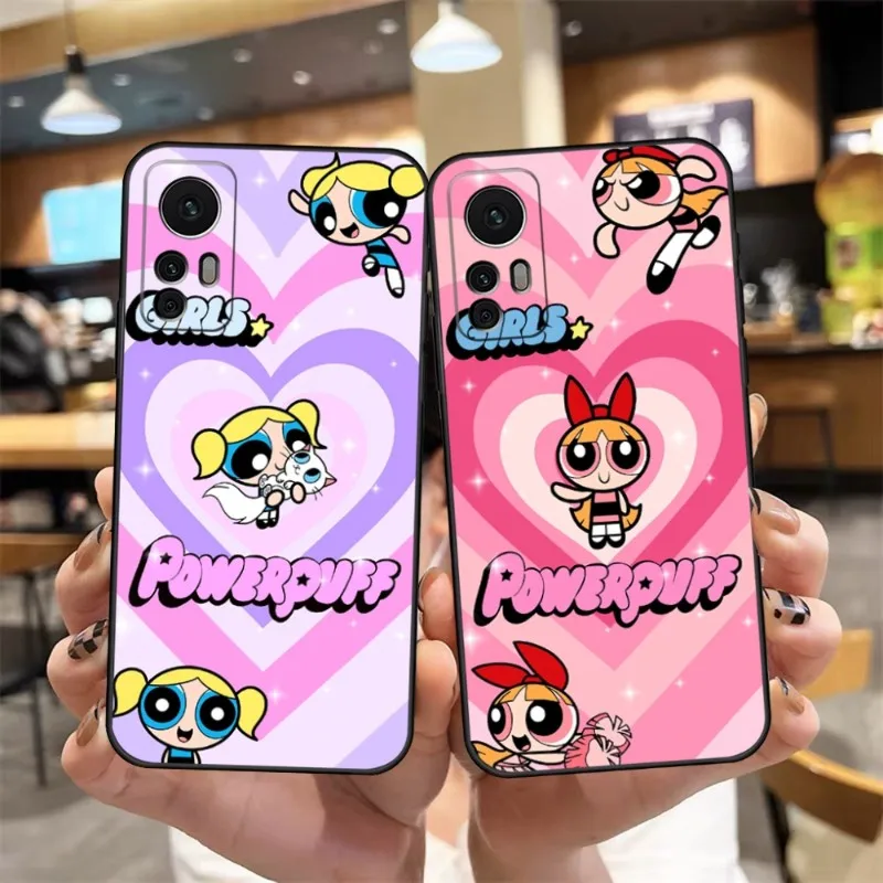 The P-PowerpuffS Girls Phone Case For Xiaomi 11 11T 13 11i 12 12X 10T 13TPro 10S 10Pro Pro Lite Ulltra MIX4 CIVI Black Cover