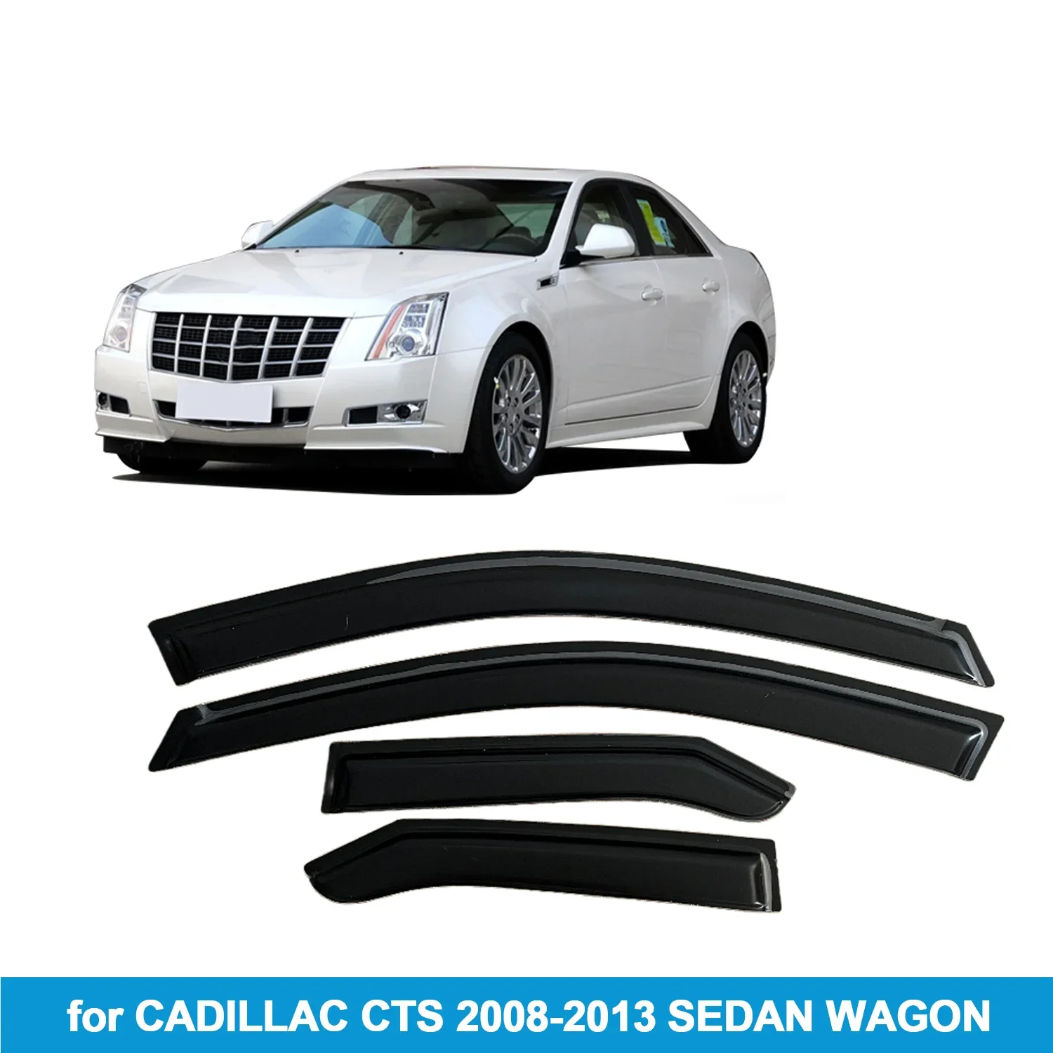 

Оконный козырек для CADILLAC CTS 2008-2013 SEDAN WAGON, защита от дождя, боковой дефлектор, защита от атмосферных воздействий, лента для наружного крепления