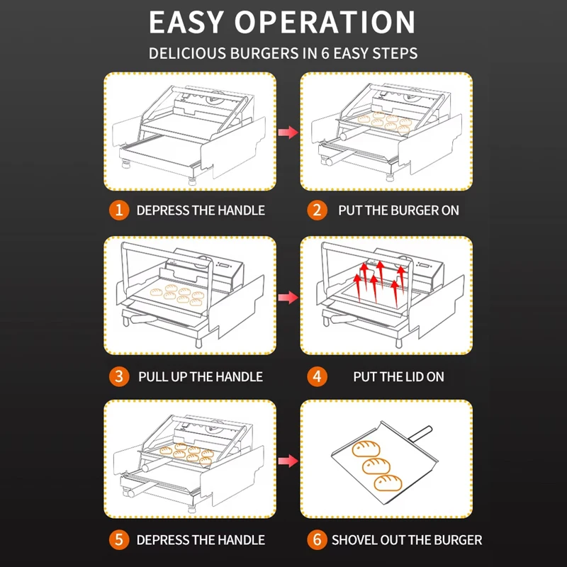 Máquina de plancha para hornear hamburguesas, bistec, horno eléctrico comercial para hornear hamburguesas, parrilla para pan, lote de doble capa, sándwich para bollos T