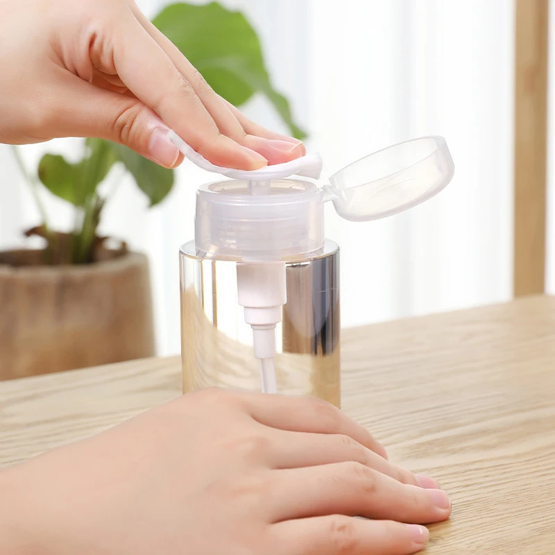 

Refillable Bottles Push-type Bottling Push Down Empty Pump Dispenser Bottle For Nail Polish And Makeup Remover Bottle Packaging