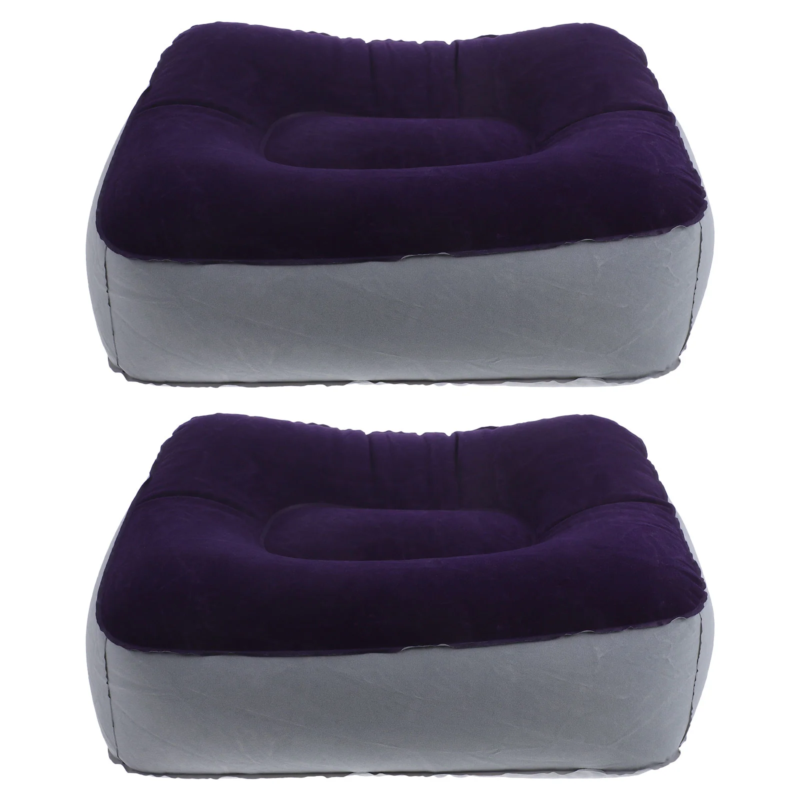 

2 Pcs Pillow Inflatable Foot Rest Pad Travel Stool Desk Cushion Footrest