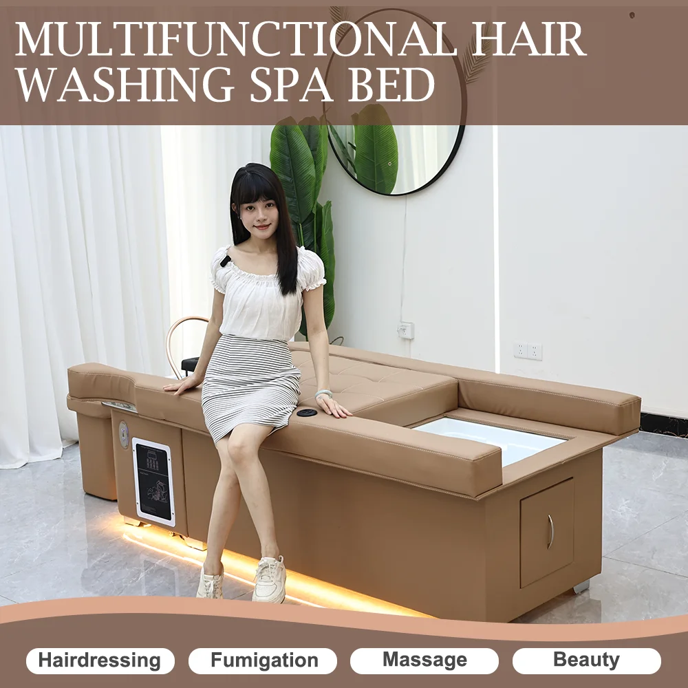 Multifunction 2 in 1 beauty salon back lift hair washing and foot bath massage chair head spa japanese bed