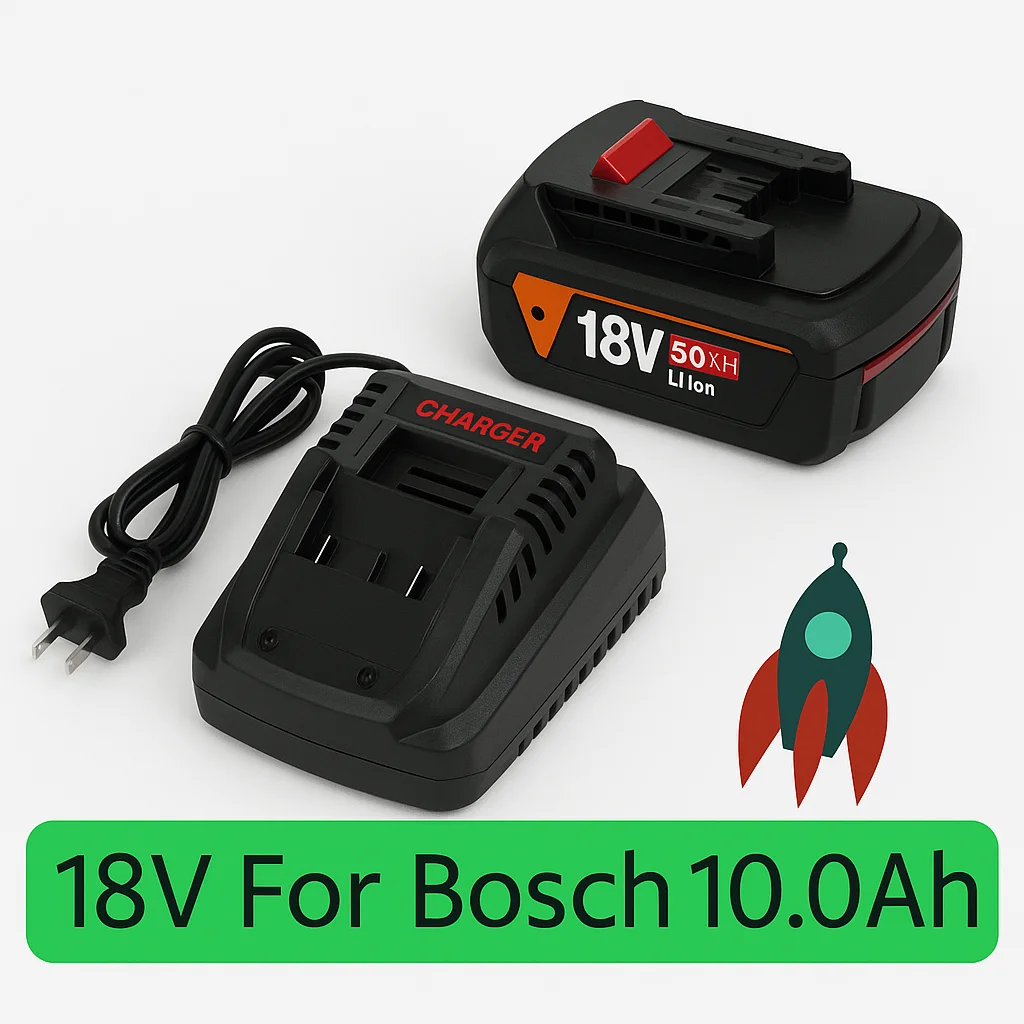 

NEW18V 10Ah Li-Ion Rechargeable BatteryPortable Backup Power Tool Batteryfor Bosch 12000mahwith Indicator Light BAT609