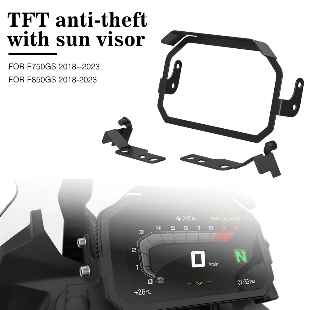 

TFT Theft Protection For BMW GS 850 F850GS F750GS F 750 850 GS 2018- Meter Frame Cover Screen Anti Theft Guard Sun Visor Device