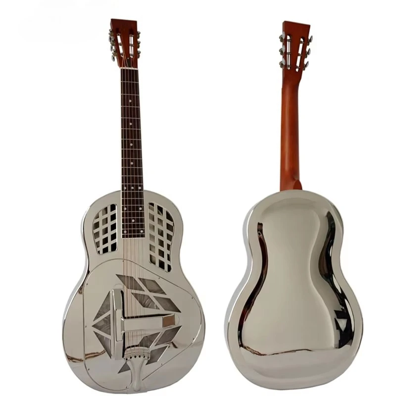 

Brass Body Biscuit Bridge Tricone Resonator Guitar Blues Steel String Bluegrass Acoustic Musical Instrument