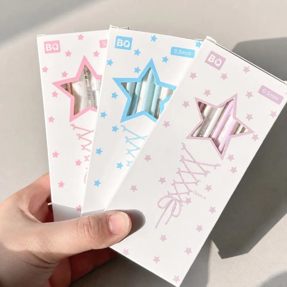 4Pcs/Set Sweet Ballet Series Gel Pens DIY Ribbon Aesthetic Stationery Neutral Pen School Supplies 0.5mm Student Writing Pen