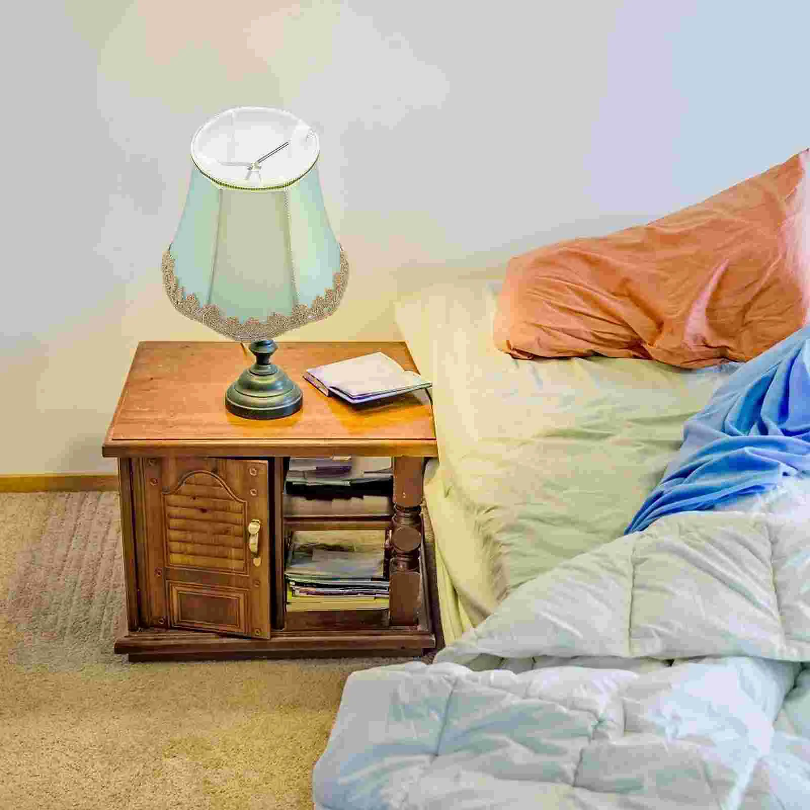 Fabric Lampshade Wall Candelabra Light Bulbs Bedside Home Cloth Cover Table Oval Tablecloth